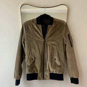 John + Jenn Quincy Reversible Velvet Bomber Jacket